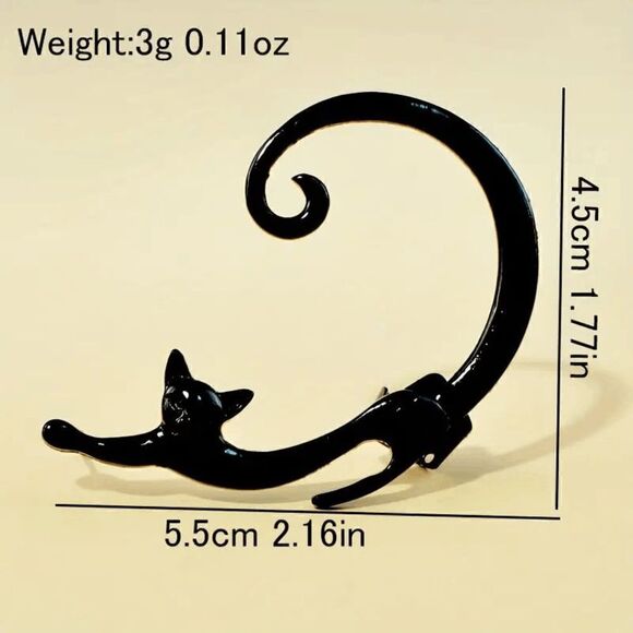 GOLD CAT EAR CRAWLER EAR JACKET EAR CUFF EAR HUGGER - Picture 3 of 3
